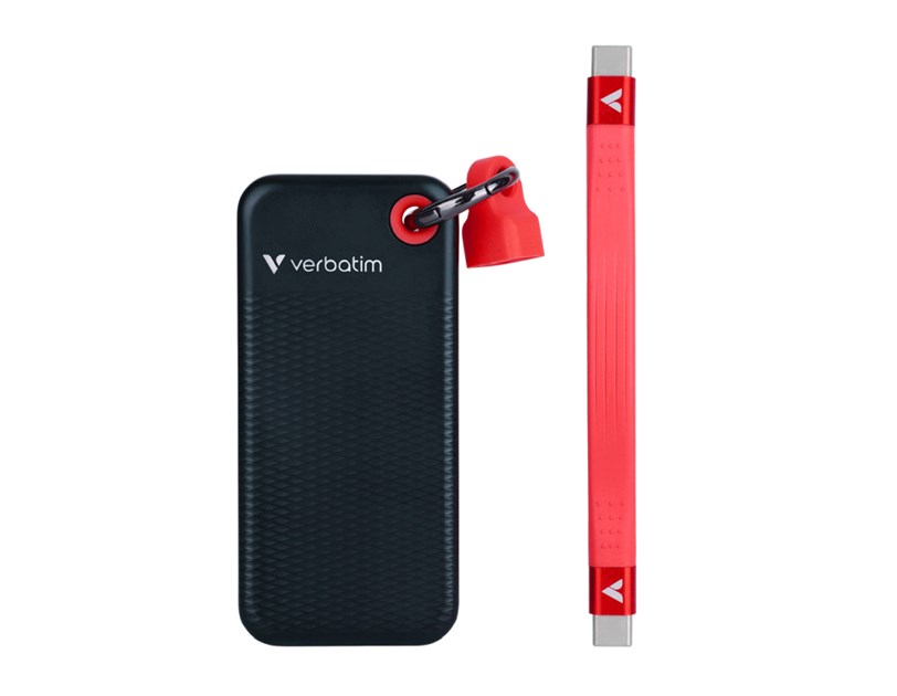 Verbatim Pocket 1TB SSD vanjski disk, USB 3.2 Gen2, Black/Red