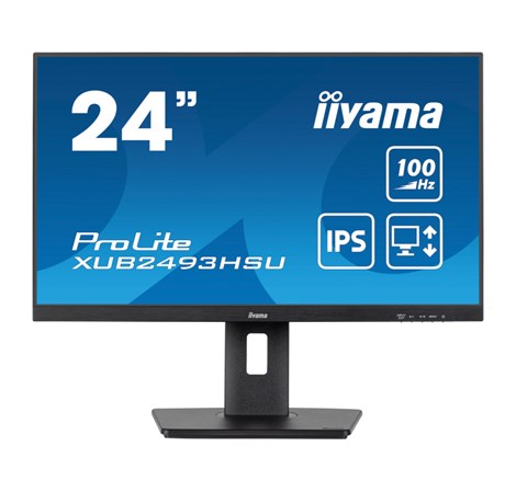 IIYAMA 24" XUB2493HSU-B6 FHD (1920×1080) IPS, Pivot, 100Hz, 16:9, 4ms, 250 cd/m2, 1000:1, HDMI/DP, 2×USB-A, Ultraslim, zvučnici, crni
