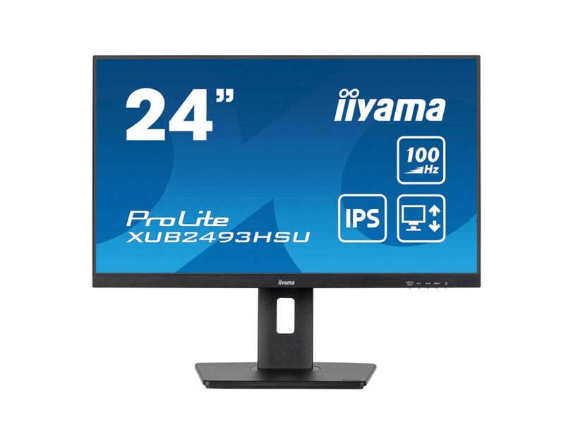 IIYAMA 24" XUB2493HSU-B6 FHD (1920×1080) IPS, Pivot, 100Hz, 16:9, 4ms, 250 cd/m2, 1000:1, HDMI/DP, 2×USB-A, Ultraslim, zvučnici, crni