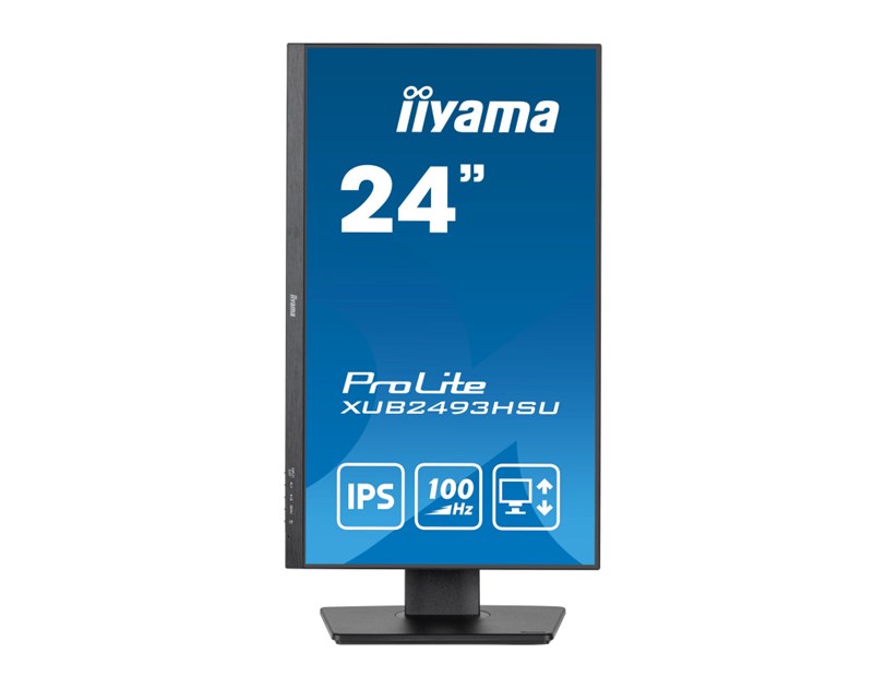 IIYAMA 24" XUB2493HSU-B6 FHD (1920×1080) IPS, Pivot, 100Hz, 16:9, 4ms, 250 cd/m2, 1000:1, HDMI/DP, 2×USB-A, Ultraslim, zvučnici, crni
