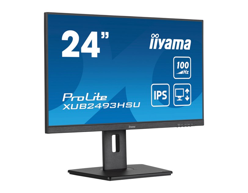 IIYAMA 24" XUB2493HSU-B6 FHD (1920×1080) IPS, Pivot, 100Hz, 16:9, 4ms, 250 cd/m2, 1000:1, HDMI/DP, 2×USB-A, Ultraslim, zvučnici, crni
