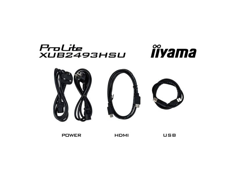 IIYAMA 24" XUB2493HSU-B6 FHD (1920×1080) IPS, Pivot, 100Hz, 16:9, 4ms, 250 cd/m2, 1000:1, HDMI/DP, 2×USB-A, Ultraslim, zvučnici, crni