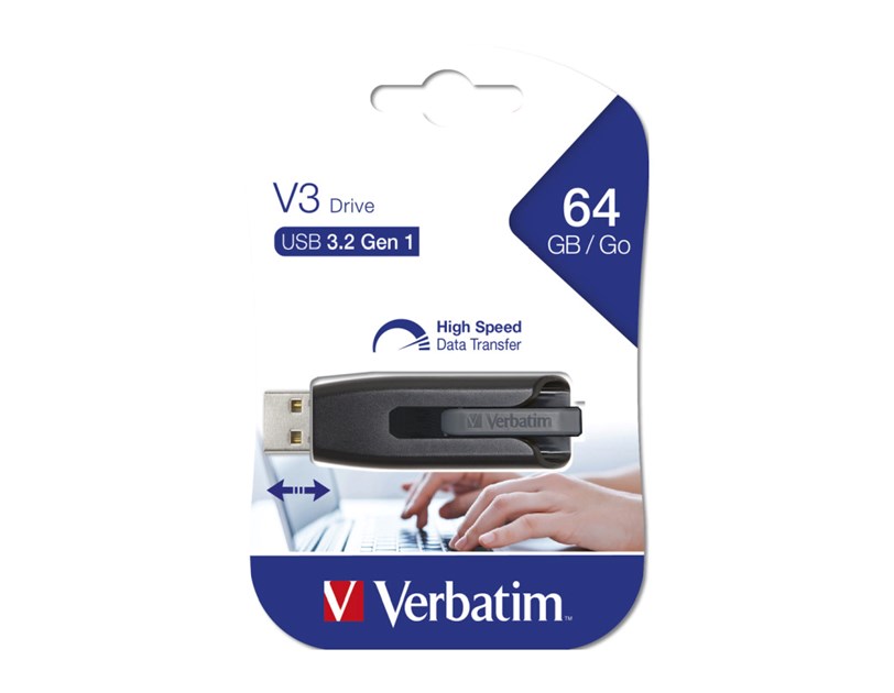 Verbatim V3 64GB USB3.2 Gen1, crni