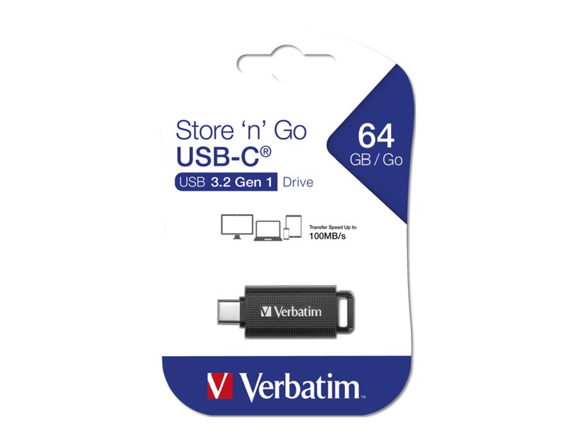 Verbatim USB-C stick Store'n'Go 3.2 Gen1, 64GB, crni