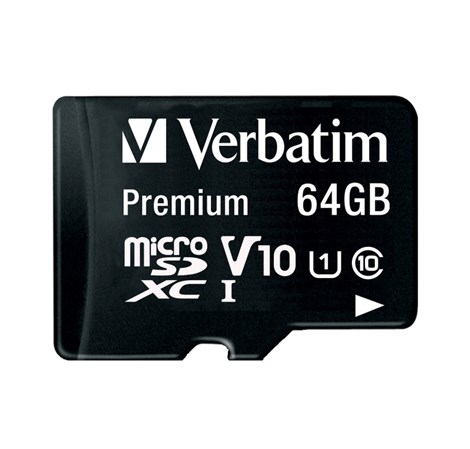 Verbatim memorijska kartica Premium Micro SDXC Secure Digital 64GB Class 10 + adapter