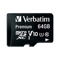 Verbatim memorijska kartica Premium Micro SDXC Secure Digital 64GB Class 10 + adapter
