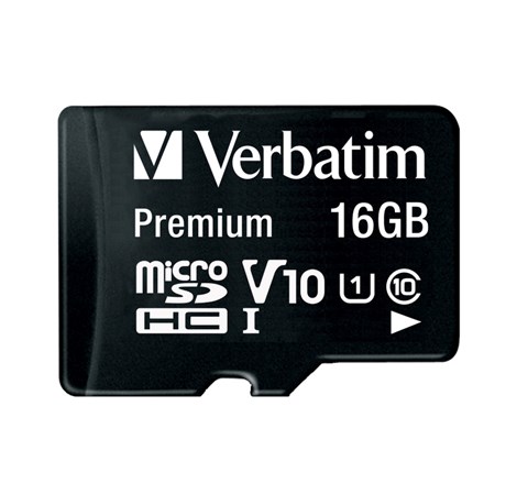 Verbatim memorijska kartica Premium Micro SDHC Secure Digital 16GB Class 10 + adapter