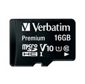 Verbatim memorijska kartica Premium Micro SDHC Secure Digital 16GB Class 10 + adapter