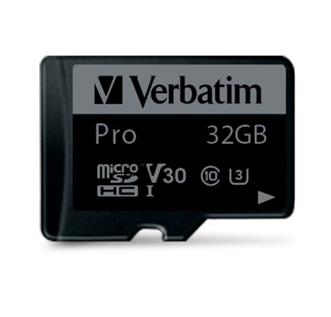 Verbatim memorijska kartica PRO Micro SDHC 32GB, U3, A2, V30, Class 10 Card + adapter