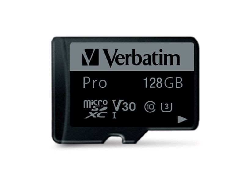 Verbatim memorijska kartica PRO Micro SDXC 128GB, U3, A2, V30, Class 10 Card + adapter