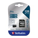 Verbatim memorijska kartica PRO Micro SDXC 128GB, U3, A2, V30, Class 10 Card + adapter