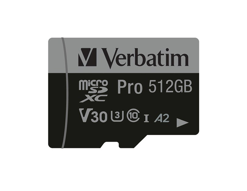 Verbatim memorijska kartica PRO Micro SDXC 512GB, U3, A2, V30, Class 10 Card + adapter