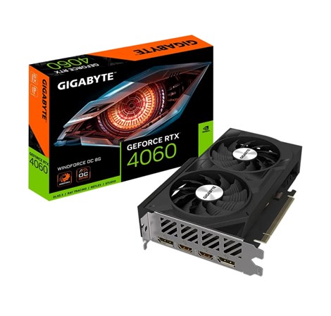 Gigabyte nVidia GeForce RTX 4060 WINDFORCE 8GB GDDR6, PCI-E 4.0, 128 bit, 2× HDMI, 2 x DP