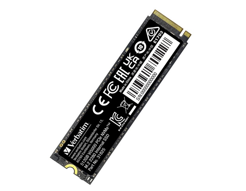 Verbatim Vi5000 512GB SSD PCIe NVMe M.2 2280 Gen4x4, R/W: 5000/4500MB/s