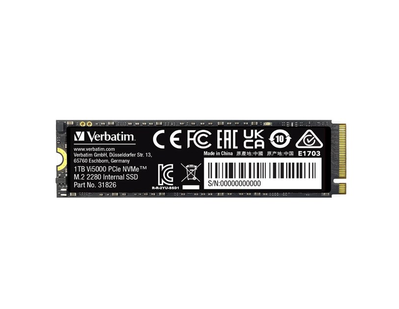 Verbatim Vi5000 1TB SSD PCIe NVMe M.2 2280 Gen4x4, R/W: 5000/4500MB/s