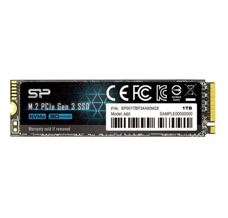 Silicon Power A60 1TB SSD M.2 2280 PCIe NVMe Gen3x4