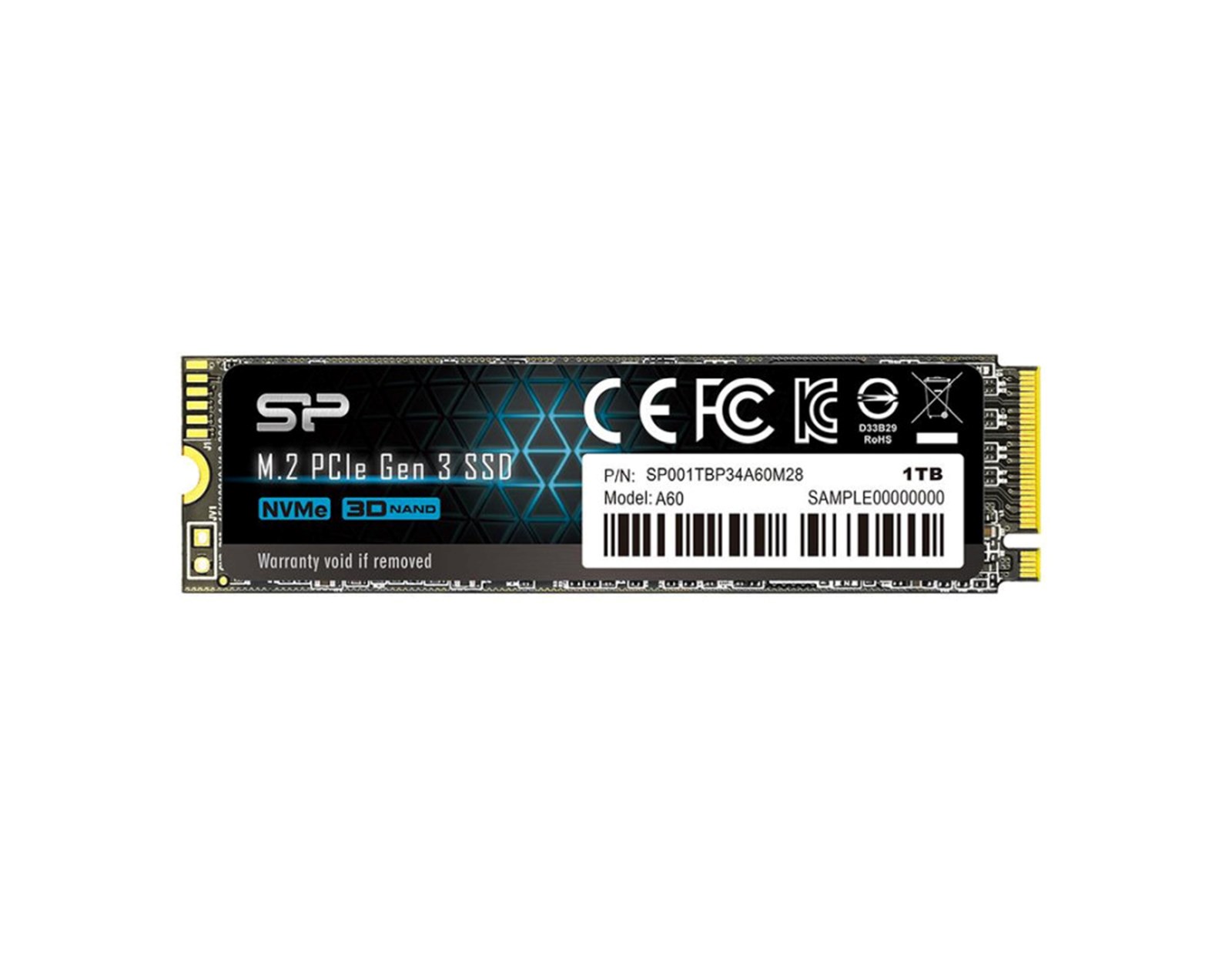 Silicon Power A60 1TB SSD M.2 2280 PCIe NVMe Gen3x4