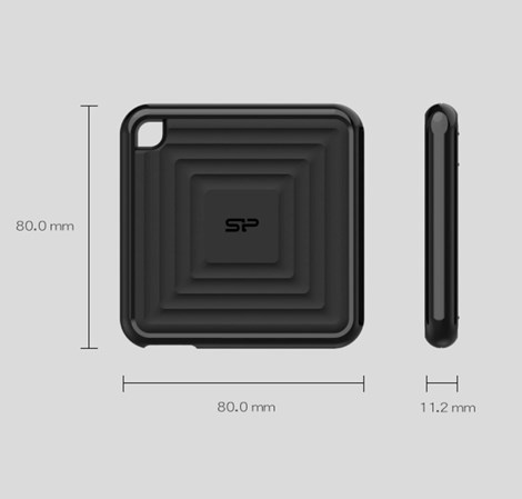 Silicon Power PC60 512GB SSD vanjski disk USB3.2 Gen2 (Type-C), crni