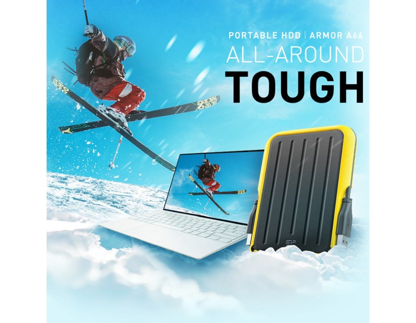 Silicon Power ARMOR A66 1TB vanjski HDD disk 2.5" USB 3.2 Gen1, MIL-STD 810H, shockproof, IPX4, crni