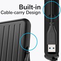 Silicon Power ARMOR A66 1TB vanjski HDD disk 2.5" USB 3.2 Gen1, MIL-STD 810H, shockproof, IPX4, crni