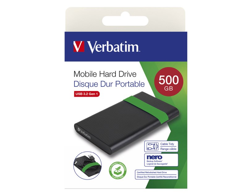 Verbatim 2.5" SmartDisk 500GB vanjski HDD, USB3.2 Gen1, crni
