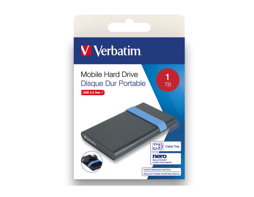 Verbatim 2.5" SmartDisk 1TB vanjski HDD, USB3.2 Gen1, crni