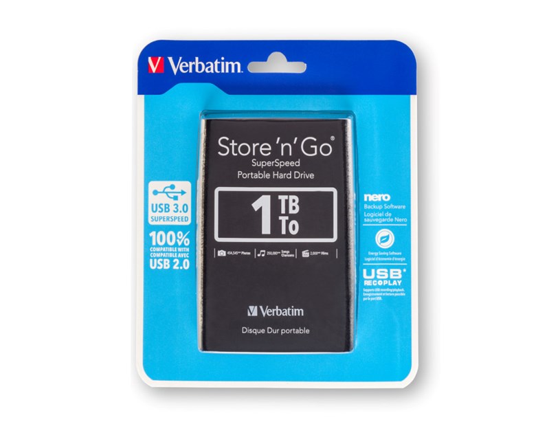 Verbatim 2.5" Store'n'Go 1TB vanjski HDD, USB3.0 Gen1, crni