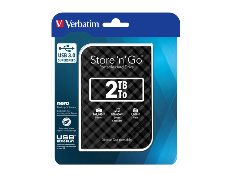 Verbatim 2.5" Store'n'Go 2TB vanjski HDD, USB3.0 Gen2, crni