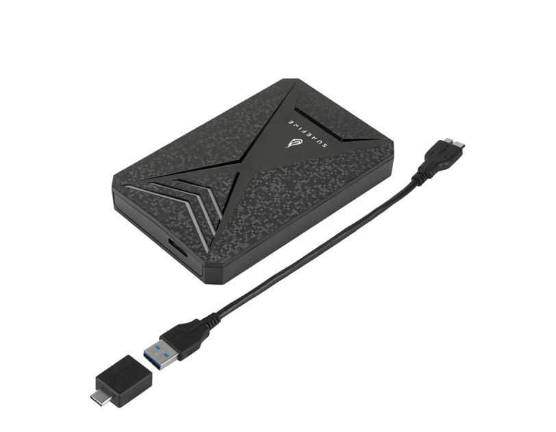 SureFire 2.5" Gaming Bunker 2TB vanjski HDD, USB 3.2 Gen 1, crni