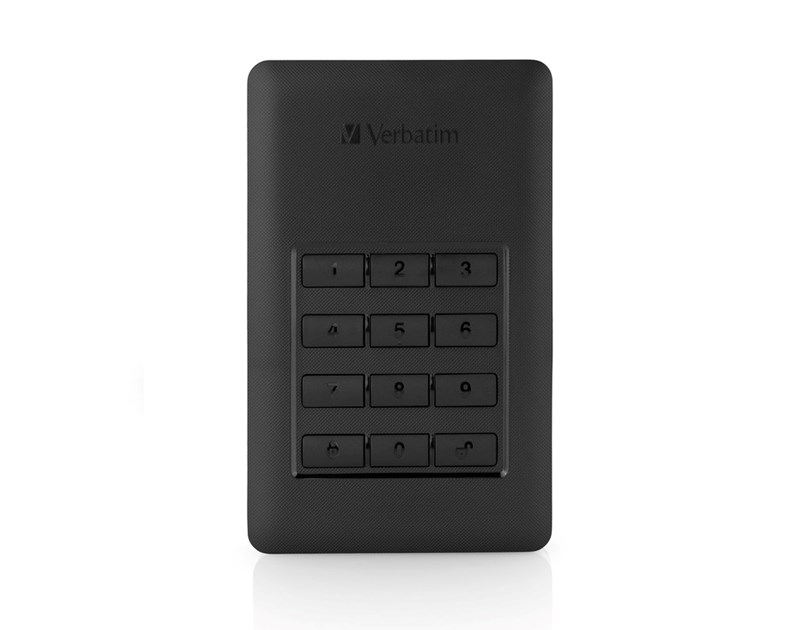 Verbatim 2.5" Store'n'Go Secure 1TB vanjski HDD, USB3.1 Gen1, AES 256-bit hardware enkripcija, zaštita pristupa tipkovnicom