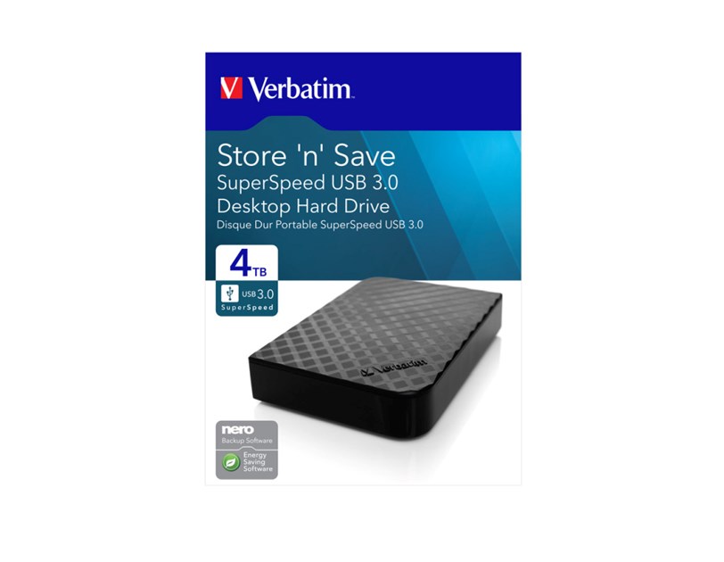 Verbatim 3.5" Store'n Save 4TB vanjski HDD, USB3.0 Gen2, crni
