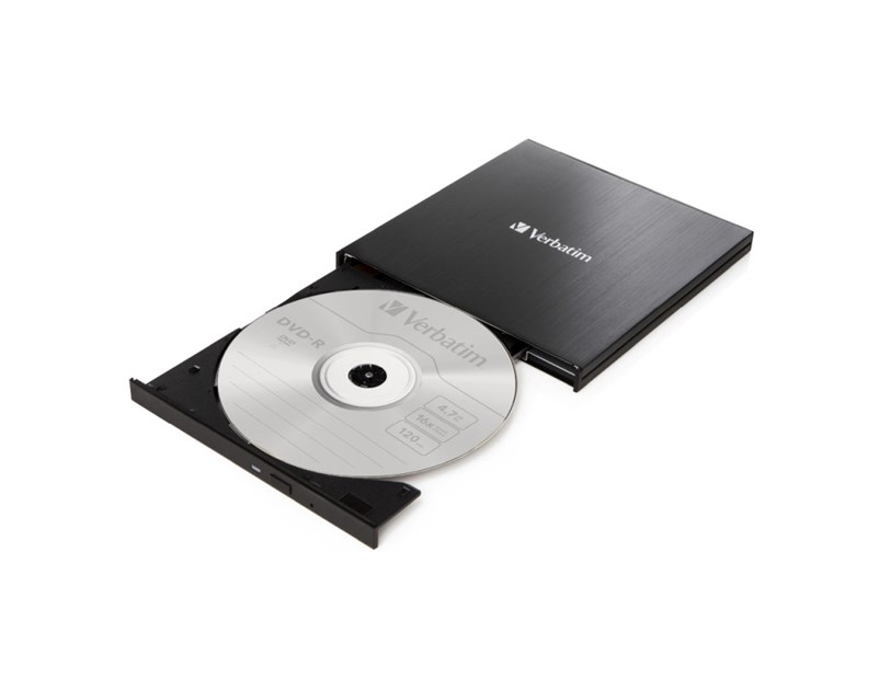 Verbatim CD/DVD Slimline vanjski snimač, M-Disc kompatibilan, USB3.2/USB-C, crni