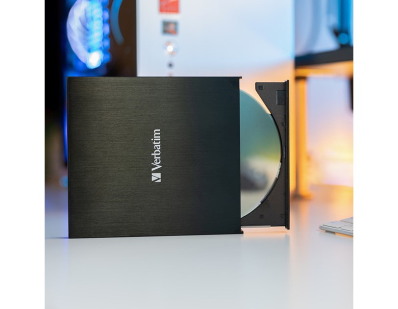 Verbatim CD/DVD Slimline vanjski snimač, M-Disc kompatibilan, USB3.2/USB-C, crni