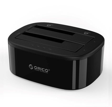 Orico Docking stanica 2×2.5"/3.5" SATA HDD, funkcija kloniranja, USB-A 3.0 (ORICO-6228US3-C-EU-BK-BP)