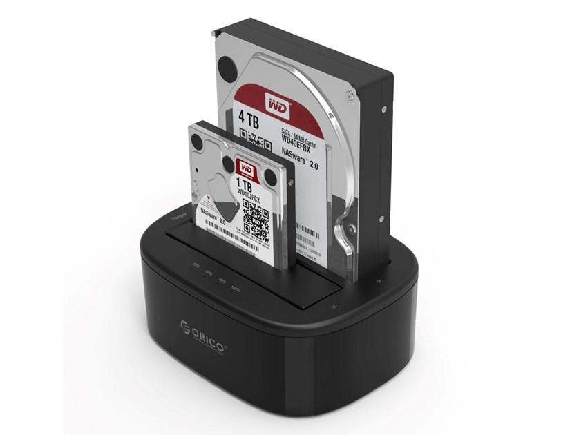 Orico Docking stanica 2×2.5"/3.5" SATA HDD, funkcija kloniranja, USB-A 3.0 (ORICO-6228US3-C-EU-BK-BP)
