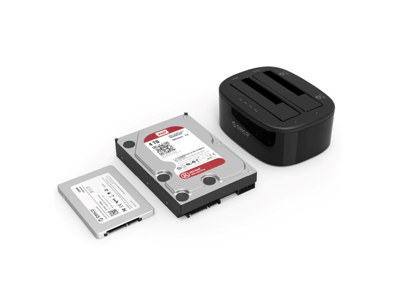 Orico Docking stanica 2×2.5"/3.5" SATA HDD, funkcija kloniranja, USB-A 3.0 (ORICO-6228US3-C-EU-BK-BP)