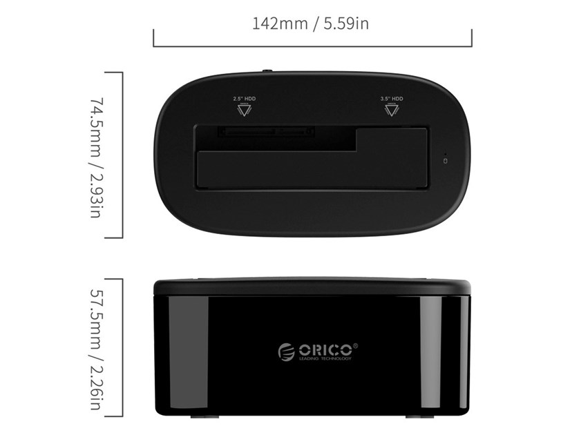Orico Docking stanica 2.5"/3.5" SATA HDD, USB3.0 (ORICO-6218US3-EU-BK-BP)