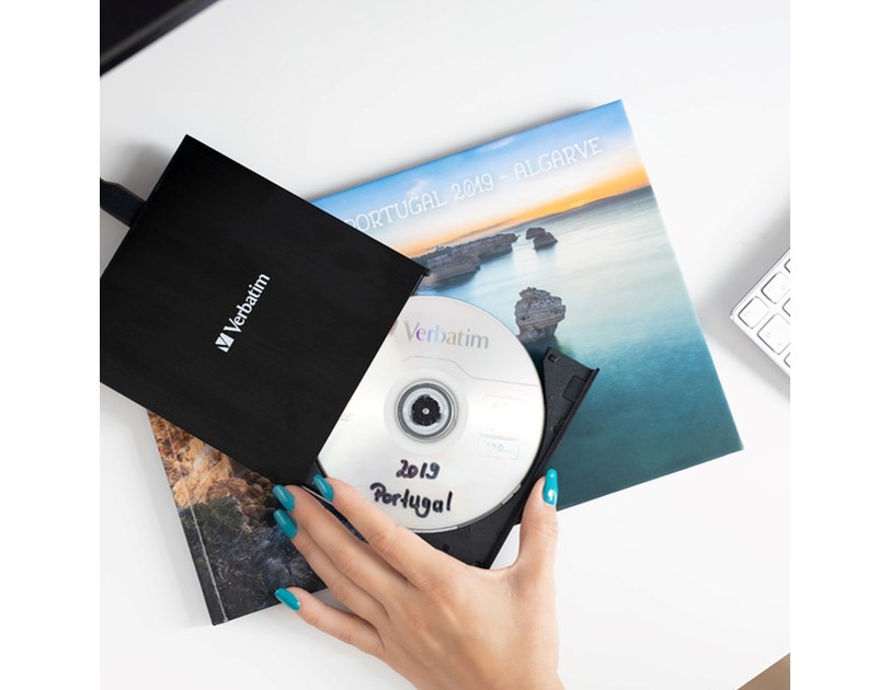 Verbatim Blu-Ray Slimline Ultra HD 4K vanjski snimač, M-Disc kompatibilan, USB3.2 (USB-C), crni
