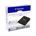 Verbatim Blu-Ray Slimline Ultra HD 4K vanjski snimač, M-Disc kompatibilan, USB3.2 (USB-C), crni