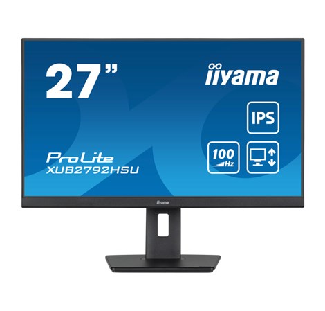 IIYAMA 27” XUB2792HSU-B6  FHD (1920x1080) IPS, 100Hz, 16:9, 0.4ms, 250 cd/m2, 1300:1, 1xHDMI/DPx1, 4xUSB-A, zvučnici, crni