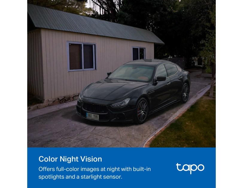 TP-Link Tapo C425 kamera + Tapo A201 Solar panel 2K QHD 4MP, H.264, Full-Color Night Vision, microSD, dvosmjerni audio, detekcija pokreta, vodootporna IP66, Wi-Fi, Tapo app