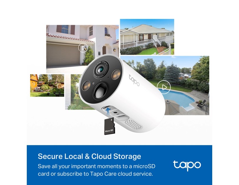 TP-Link Tapo C425 kamera + Tapo A201 Solar panel 2K QHD 4MP, H.264, Full-Color Night Vision, microSD, dvosmjerni audio, detekcija pokreta, vodootporna IP66, Wi-Fi, Tapo app