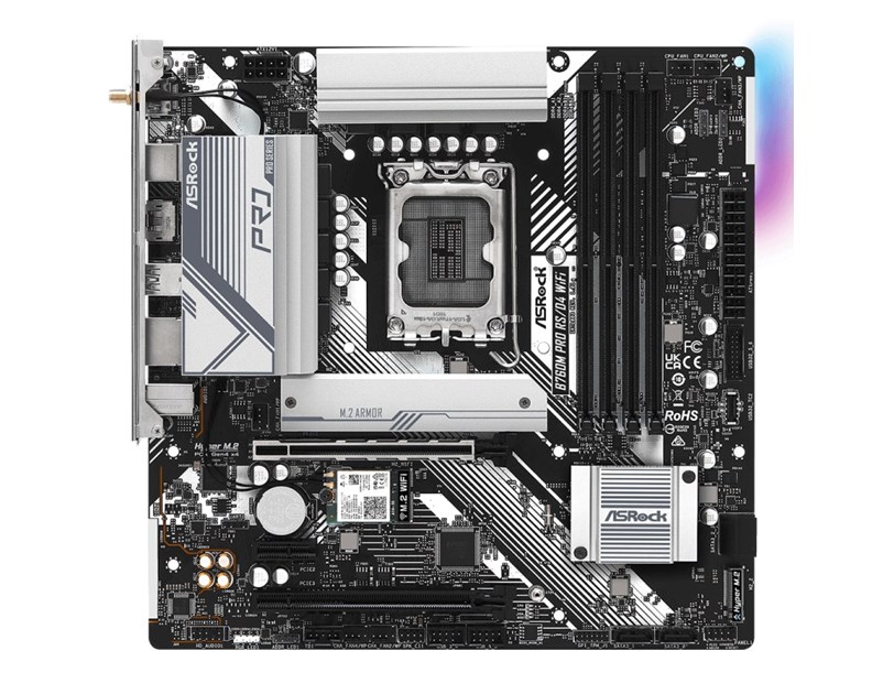 ASRock MB B760 PRO RS/D4 WiFi, S.1700, DDR4/5333MHz(OC), PCIe 4.0, 2.5 G-LAN, WiFi/BT 5.3,  DP/HDMI, mATX