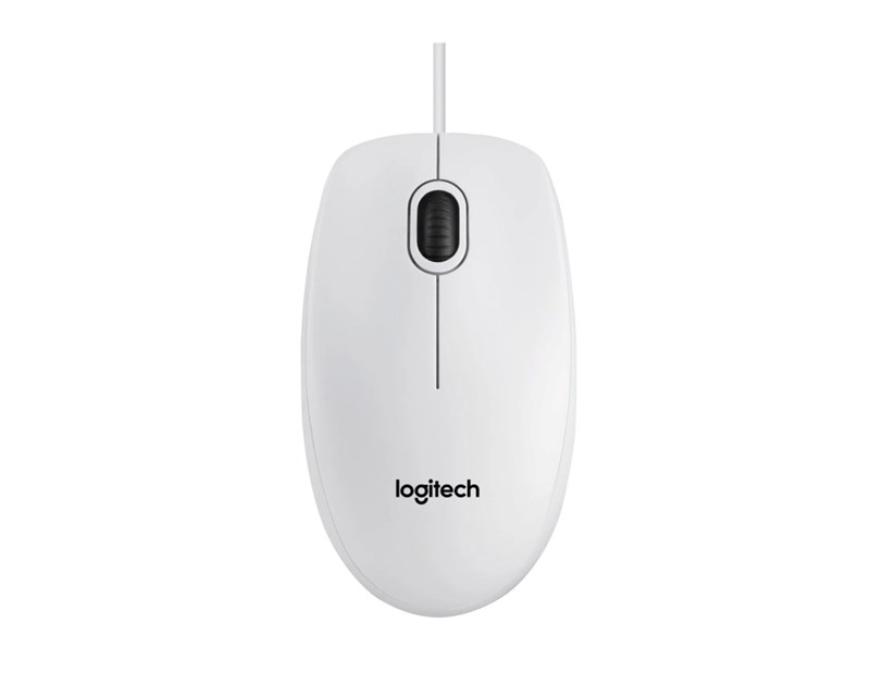 Logitech B100 optički miš, USB, bijeli (910-003360)