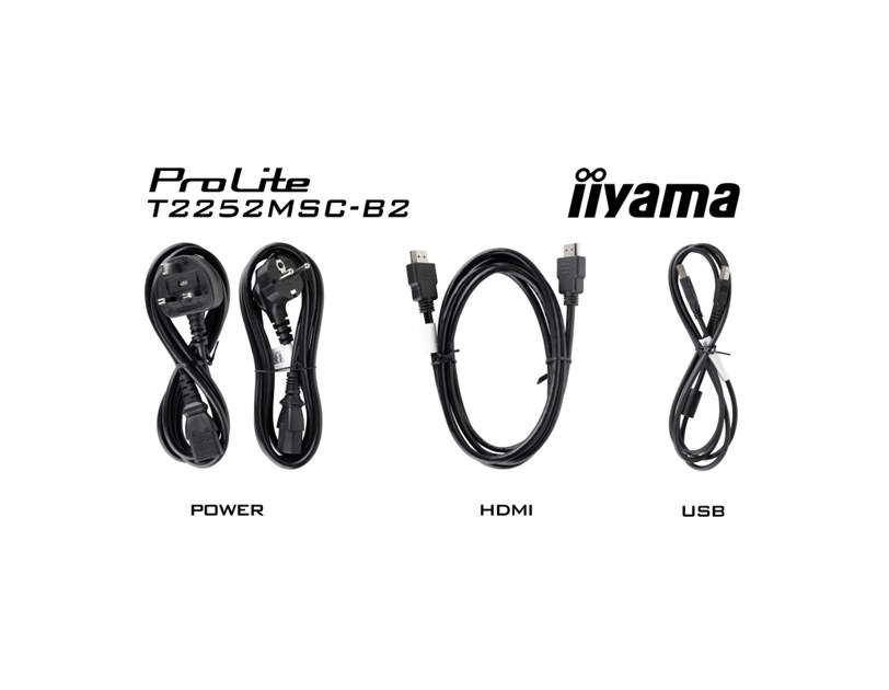 IIYAMA 22" T2252MSC-B2 Touchscreen FHD (1920×1080) IPS, 16:9, 5ms, 250 cd/m2, 1000:1, 1xHDMI, 1xDP, 2xUSB-A, zvučnici, crni