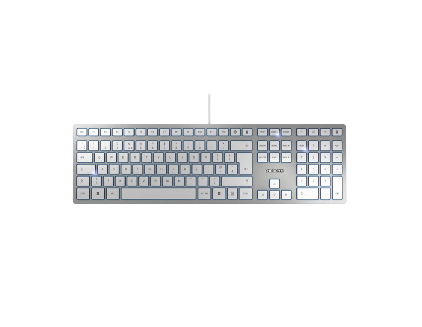 Cherry KC 6000 Slim tipkovnica, USB, bijela/srebrna