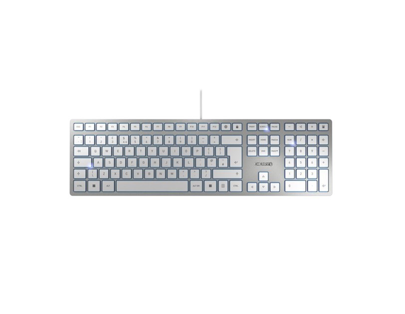Cherry KC 6000 Slim tipkovnica, USB, bijela/srebrna