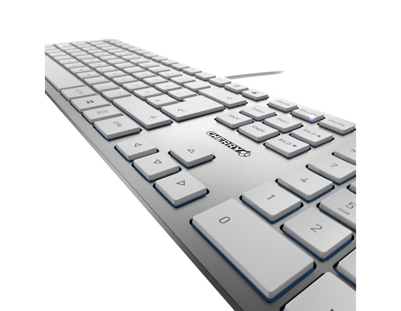 Cherry KC 6000 Slim tipkovnica, USB, bijela/srebrna