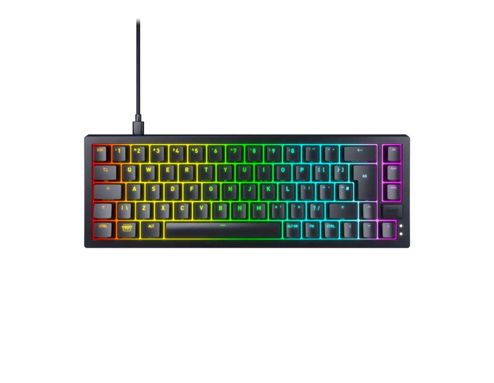 Cherry XTRFY K5V2 compact 65% mehanička tipkovnica, MX red, USB, crna
