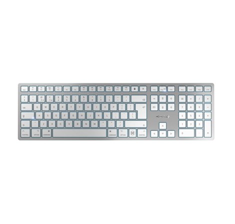 Cherry KW 9100 Slim bežična tipkovnica za MAC, Srebrno/Bijela